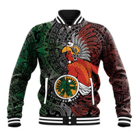 Personalized Mexican Tribal Aztec Warriors Baseball Jacket Aztec Sun God - Wonder Print Shop