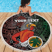 Personalized Mexican Tribal Aztec Warriors Beach Blanket Aztec Sun God - Wonder Print Shop