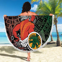 Personalized Mexican Tribal Aztec Warriors Beach Blanket Aztec Sun God - Wonder Print Shop