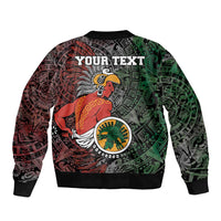 Personalized Mexican Tribal Aztec Warriors Bomber Jacket Aztec Sun God - Wonder Print Shop
