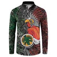 Personalized Mexican Tribal Aztec Warriors Button Sweatshirt Aztec Sun God - Wonder Print Shop