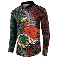 Personalized Mexican Tribal Aztec Warriors Button Sweatshirt Aztec Sun God - Wonder Print Shop