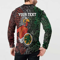 Personalized Mexican Tribal Aztec Warriors Button Sweatshirt Aztec Sun God - Wonder Print Shop