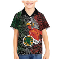 Personalized Mexican Tribal Aztec Warriors Family Matching Mermaid Dress and Hawaiian Shirt Aztec Sun God - Wonder Print Shop