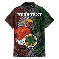 Personalized Mexican Tribal Aztec Warriors Family Matching Off Shoulder Maxi Dress and Hawaiian Shirt Aztec Sun God - Wonder Print Shop