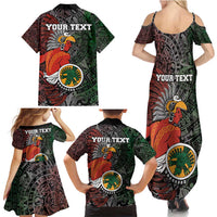 Personalized Mexican Tribal Aztec Warriors Family Matching Summer Maxi Dress and Hawaiian Shirt Aztec Sun God - Wonder Print Shop