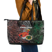Personalized Mexican Tribal Aztec Warriors Leather Tote Bag Aztec Sun God - Wonder Print Shop