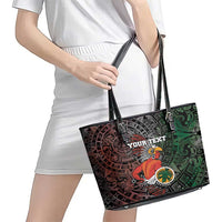 Personalized Mexican Tribal Aztec Warriors Leather Tote Bag Aztec Sun God - Wonder Print Shop