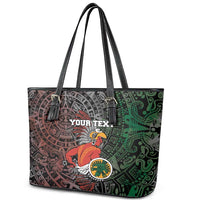 Personalized Mexican Tribal Aztec Warriors Leather Tote Bag Aztec Sun God - Wonder Print Shop
