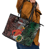 Personalized Mexican Tribal Aztec Warriors Leather Tote Bag Aztec Sun God - Wonder Print Shop
