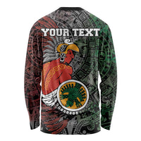 Personalized Mexican Tribal Aztec Warriors Long Sleeve Shirt Aztec Sun God - Wonder Print Shop