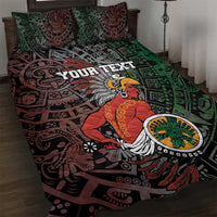 Personalized Mexican Tribal Aztec Warriors Quilt Bed Set Aztec Sun God - Wonder Print Shop