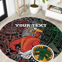 Personalized Mexican Tribal Aztec Warriors Round Carpet Aztec Sun God