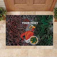 Personalized Mexican Tribal Aztec Warriors Rubber Doormat Aztec Sun God - Wonder Print Shop