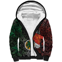 Personalized Mexican Tribal Aztec Warriors Sherpa Hoodie Aztec Sun God - Wonder Print Shop