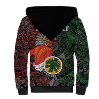 Personalized Mexican Tribal Aztec Warriors Sherpa Hoodie Aztec Sun God - Wonder Print Shop