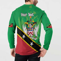 Personalized Saint Kitts And Nevis Button Sweatshirt Country Above Self - Wonder Print Shop