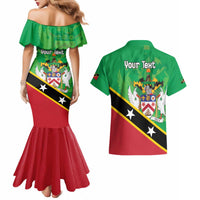 Personalized Saint Kitts And Nevis Couples Matching Mermaid Dress and Hawaiian Shirt Country Above Self - Wonder Print Shop