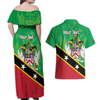 Personalized Saint Kitts And Nevis Couples Matching Off Shoulder Maxi Dress and Hawaiian Shirt Country Above Self - Wonder Print Shop