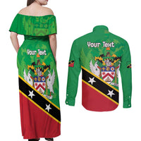 Personalized Saint Kitts And Nevis Couples Matching Off Shoulder Maxi Dress and Long Sleeve Button Shirt Country Above Self - Wonder Print Shop