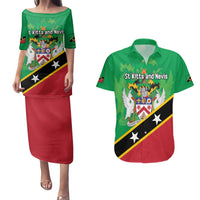 Personalized Saint Kitts And Nevis Couples Matching Puletasi and Hawaiian Shirt Country Above Self - Wonder Print Shop