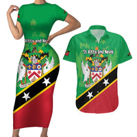 Personalized Saint Kitts And Nevis Couples Matching Short Sleeve Bodycon Dress and Hawaiian Shirt Country Above Self - Wonder Print Shop