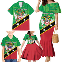 Personalized Saint Kitts And Nevis Family Matching Mermaid Dress and Hawaiian Shirt Country Above Self - Wonder Print Shop