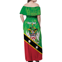 Personalized Saint Kitts And Nevis Family Matching Off Shoulder Maxi Dress and Hawaiian Shirt Country Above Self - Wonder Print Shop