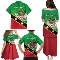 Personalized Saint Kitts And Nevis Family Matching Puletasi and Hawaiian Shirt Country Above Self - Wonder Print Shop