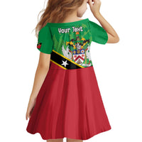 Personalized Saint Kitts And Nevis Kid Short Sleeve Dress Country Above Self - Wonder Print Shop