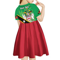 Personalized Saint Kitts And Nevis Kid Short Sleeve Dress Country Above Self - Wonder Print Shop
