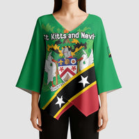 Personalized Saint Kitts And Nevis Kimono Sleeve Blouse Country Above Self - Wonder Print Shop
