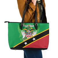 Personalized Saint Kitts And Nevis Leather Tote Bag Country Above Self - Wonder Print Shop