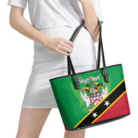 Personalized Saint Kitts And Nevis Leather Tote Bag Country Above Self - Wonder Print Shop