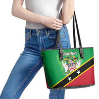 Personalized Saint Kitts And Nevis Leather Tote Bag Country Above Self - Wonder Print Shop