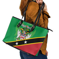 Personalized Saint Kitts And Nevis Leather Tote Bag Country Above Self - Wonder Print Shop