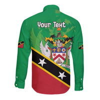 Personalized Saint Kitts And Nevis Long Sleeve Button Shirt Country Above Self - Wonder Print Shop
