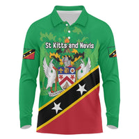 Personalized Saint Kitts And Nevis Long Sleeve Polo Shirt Country Above Self - Wonder Print Shop