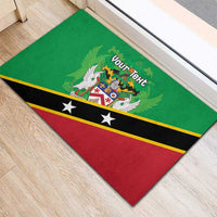 Personalized Saint Kitts And Nevis Rubber Doormat Country Above Self - Wonder Print Shop
