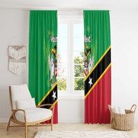 Personalized Saint Kitts And Nevis Window Curtain Country Above Self - Wonder Print Shop