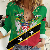 Personalized Saint Kitts And Nevis Women Casual Shirt Country Above Self - Wonder Print Shop