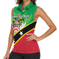 Personalized Saint Kitts And Nevis Women Sleeveless Polo Shirt Country Above Self - Wonder Print Shop