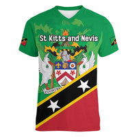 Personalized Saint Kitts And Nevis Women V-Neck T-Shirt Country Above Self - Wonder Print Shop