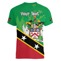 Personalized Saint Kitts And Nevis Women V-Neck T-Shirt Country Above Self - Wonder Print Shop