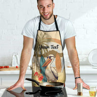 Personalized Saint Kitts And Nevis Apron Brown Pelican Beach Vibe - Wonder Print Shop