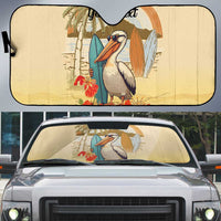 Personalized Saint Kitts And Nevis Auto Sun Shade Brown Pelican Beach Vibe - Wonder Print Shop