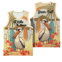 Personalized Saint Kitts And Nevis Basketball Jersey Brown Pelican Beach Vibe - Wonder Print Shop