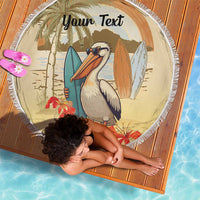 Personalized Saint Kitts And Nevis Beach Blanket Brown Pelican Beach Vibe - Wonder Print Shop