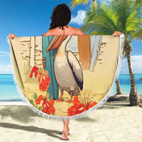 Personalized Saint Kitts And Nevis Beach Blanket Brown Pelican Beach Vibe - Wonder Print Shop