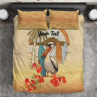 Personalized Saint Kitts And Nevis Bedding Set Brown Pelican Beach Vibe - Wonder Print Shop